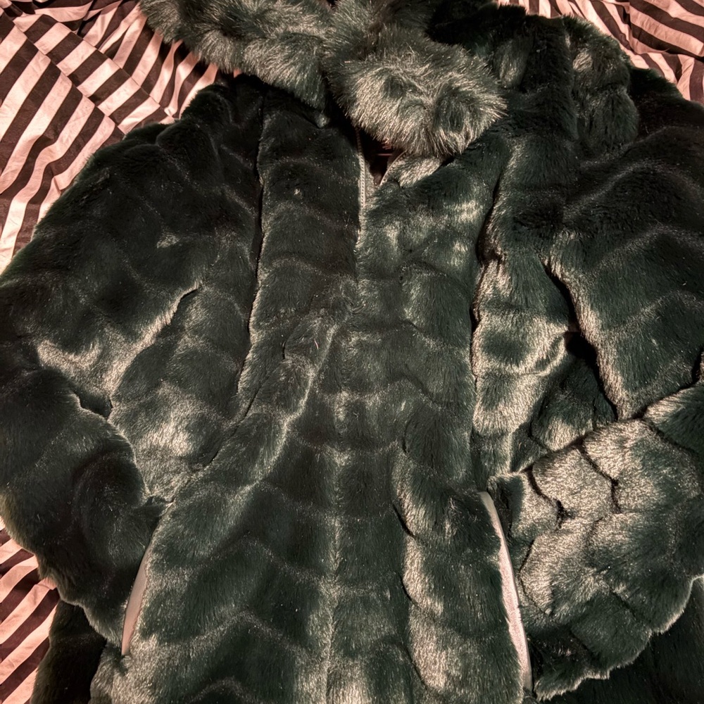 DKNY Dark Green Teddy Jacket